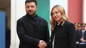 Prezydent Wołodymyr Zełenski i premierka Włoch Giorgia Meloni 