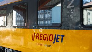 Pociąg RegioJet w Przemyślu
