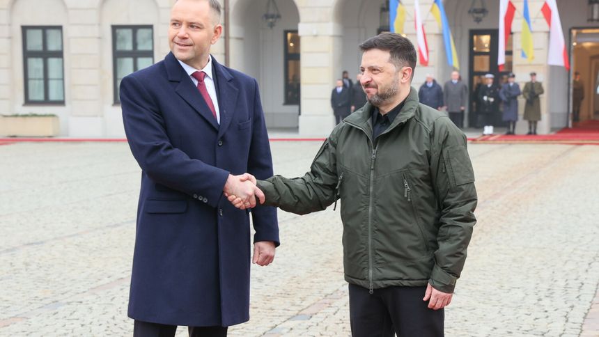 Wołodymyr Zełenski i Karol Nawrocki