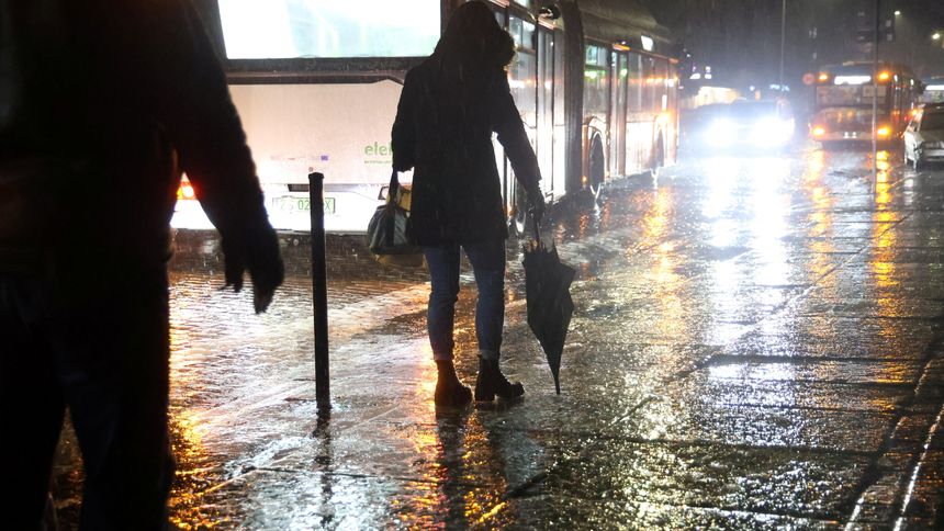 Gołoledź na szczecińskiej ulicy