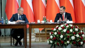 Donald Tusk i Karol Nawrocki