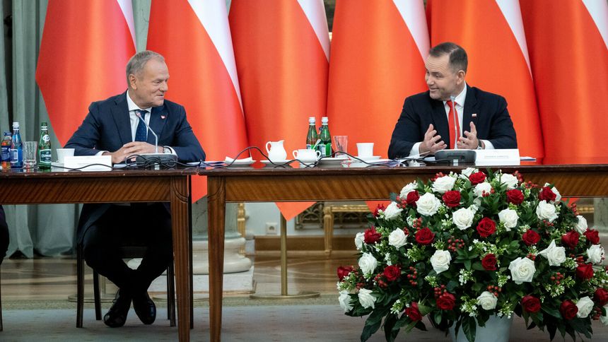Donald Tusk i Karol Nawrocki