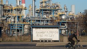 Napis: Broń psychotroniczna, służby mordują, rząd milczy