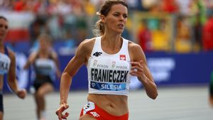 Justyna Franieczek na mityngu lekkoatletycznym organizowanym przez Fundację Kamili Skolimowskiej na Stadionie Śląskim w Chorzowie