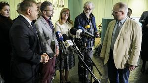 Na zdjęciu Waldemar Żurek, Andrzej Kompa, Aleksander Stępkowski