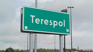 Wjazd do Terespola - szyld 