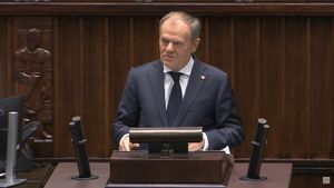 Donald Tusk podczas przemówienia