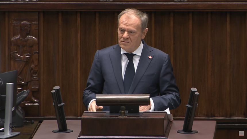 Donald Tusk podczas przemówienia