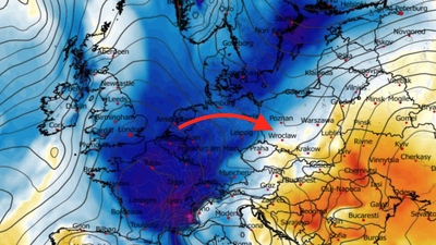 Anomalia temperatury na poziomie ciśnienia 850 hPa