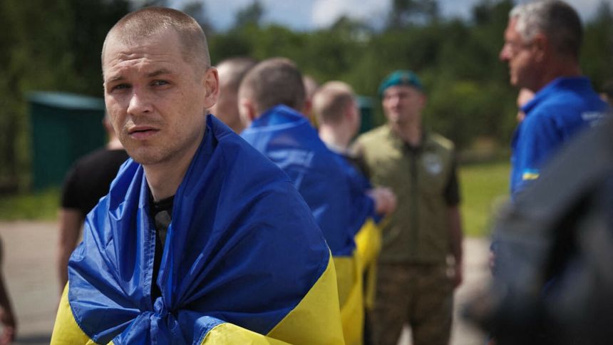 Ukraiński żołnierz po powrocie z frontu
