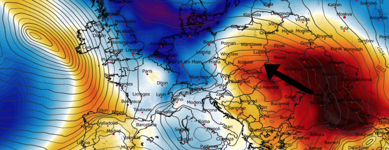 Anomalia temperatury na poziomie ciśnienia 850 hPa 26.01