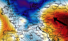 Anomalia temperatury na poziomie ciśnienia 850 hPa 26.01