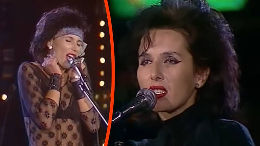 Kora, wokalistka zespołu Maanam, podczas występu na festiwalu w Opolu