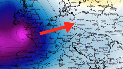 Anomalia wysokości geopotencjału na poziomie 500 hPa 23.01