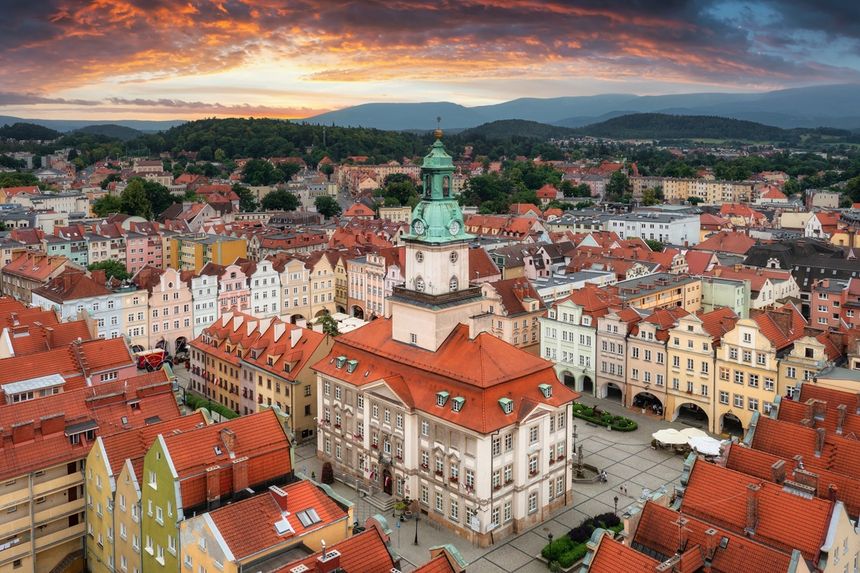 Rynek w Jeleniej Górze, widok z góry