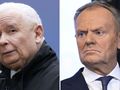 Prezes PiS Jarosław Kaczyński. Premier Donald Tusk