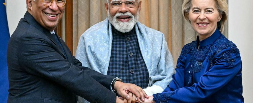 Ursula von der Leyen i Narendra Modi w Delhi