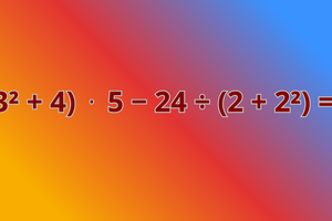 (3² + 4)⋅5 − 24 ÷ (2 + 2²) = ?