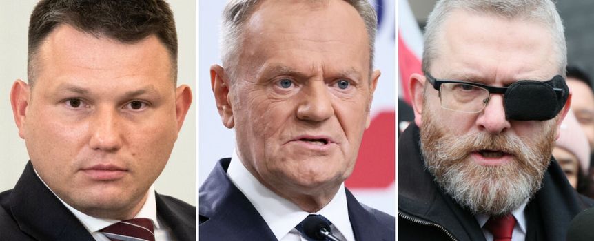 Sławomir Mentzen. Donald Tusk. Grzegorz Braun