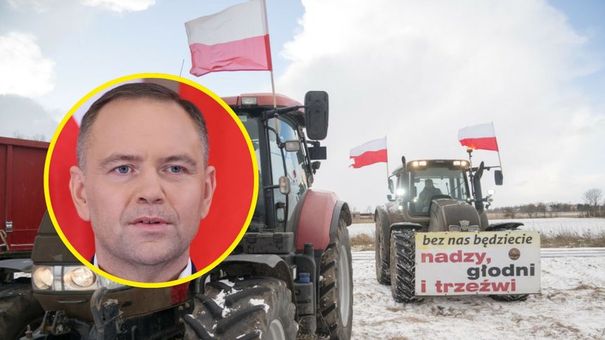 Protestujący rolnicy. Prezydent Karol Nawrocki