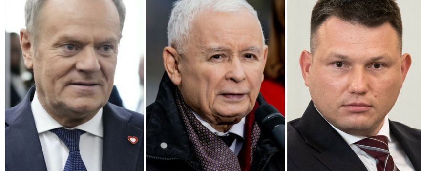 Donald Tusk. Jarosław Kaczyński. Sławomir Mentzen