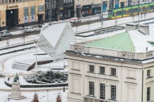 Plac Wolności w Poznaniu zimą