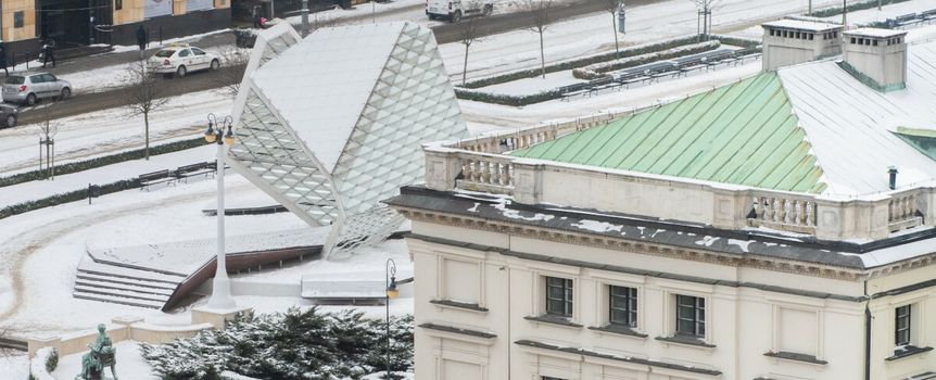 Plac Wolności w Poznaniu zimą