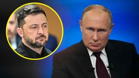 Prezydent Rosji Władimir Putin. Prezydent Ukrainy Wołodymyr Zełenski