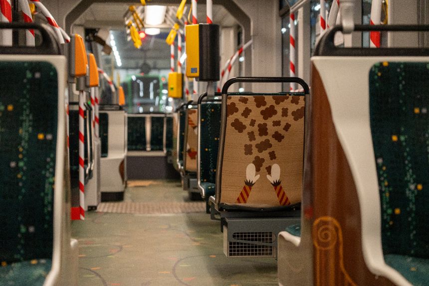Świąteczny tramwaj w Poznaniu