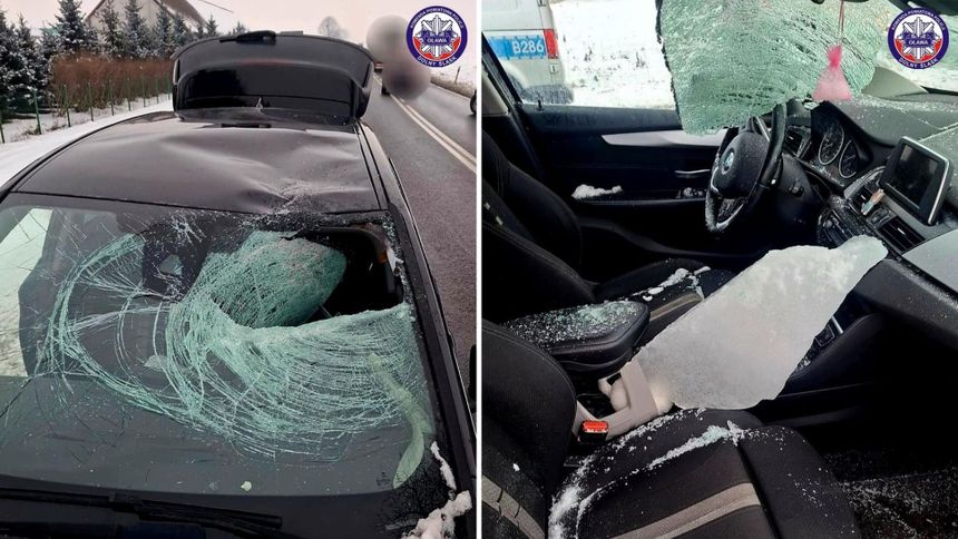 Uszkodzony samochód marki BMW