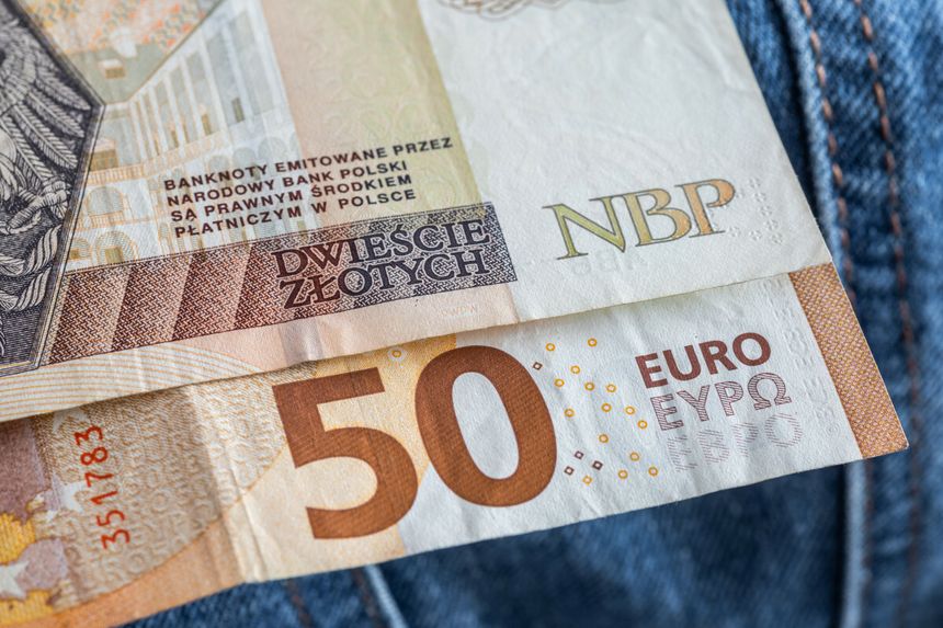 zloty, euro, pieniądze