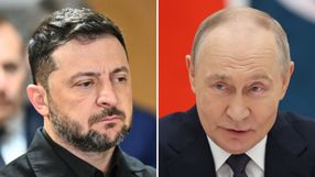 Prezydent Ukrainy Wołodymyr Zełenski. Prezydent Rosji Władimir Putin
