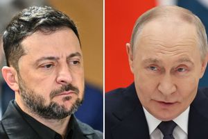 Prezydent Ukrainy Wołodymyr Zełenski. Prezydent Rosji Władimir Putin