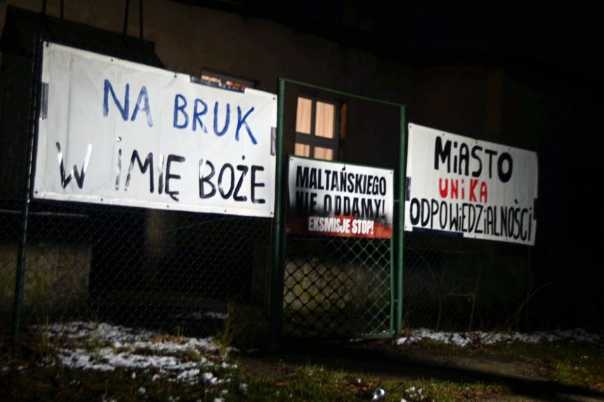 Protest mieszkańców Osiedla Maltańskiego w Poznaniu