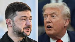 Prezydent Ukrainy Wołodymyr Zełenski. Prezydent USA Donald Trump