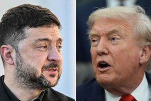 Prezydent Ukrainy Wołodymyr Zełenski. Prezydent USA Donald Trump