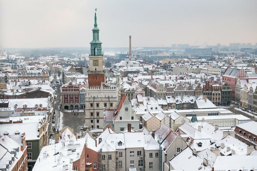 Panorama Poznania zimą