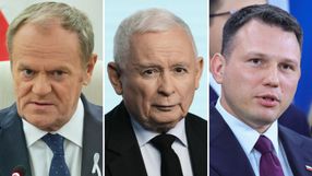 Donald  Tusk. Jarosław Kaczyński. Sławomir Mentzen