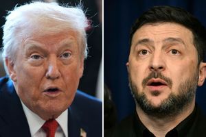 Prezydent USA Donald Trump. Prezydent Ukrainy Wołodymyr Zełenski