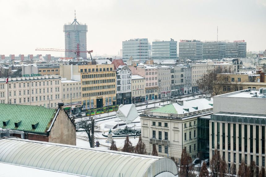 Panorama Poznania zimą