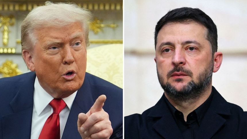 Prezydent USA Donald Trump. Prezydent Ukrainy Wołodymyr Zełenski
