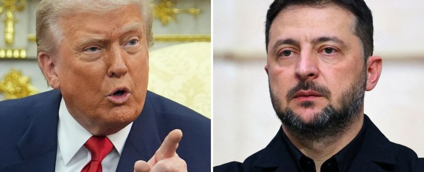 Prezydent USA Donald Trump. Prezydent Ukrainy Wołodymyr Zełenski