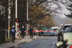 Obecny przejazd kolejowy w Palędziu pod Poznaniem