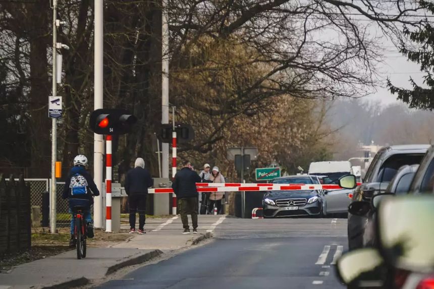 Obecny przejazd kolejowy w Palędziu pod Poznaniem