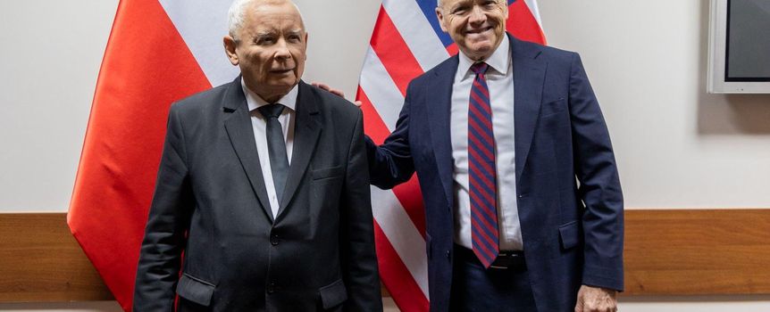 Ambasador USA w Polsce Thomas Rose i prezes PiS Jarosław Kaczyński