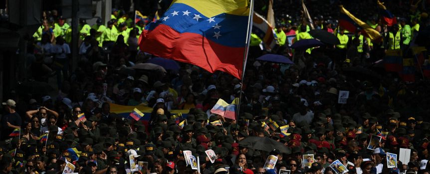 Wiec poparcia dla prezydenta Nicolasa Maduro i jego żony
