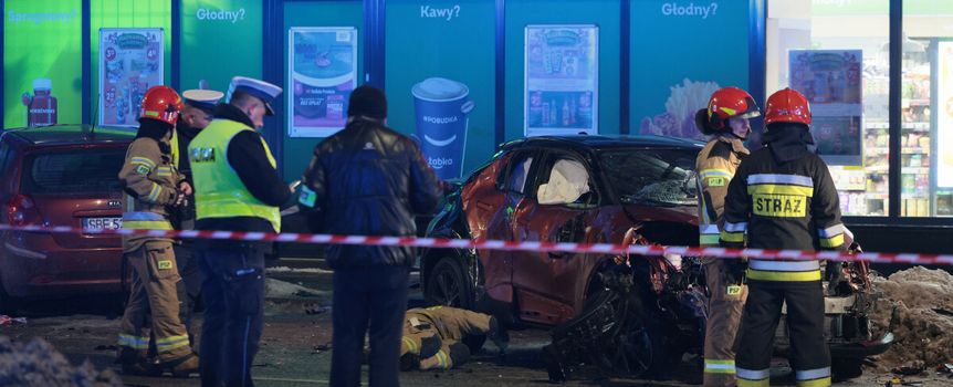 Miejsce wypadku w Warszawie