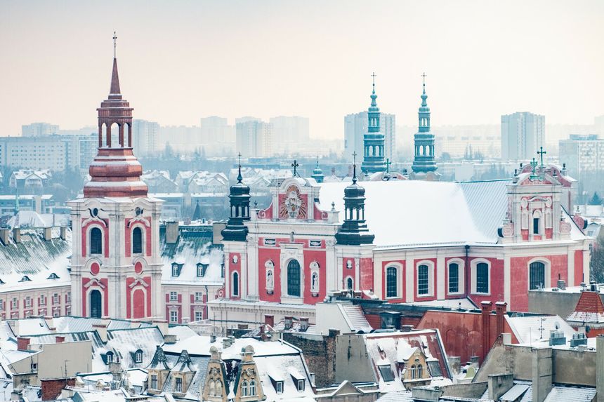 Panorama Poznania zimą