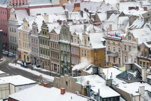 Zimowy Poznań z lotu ptaka