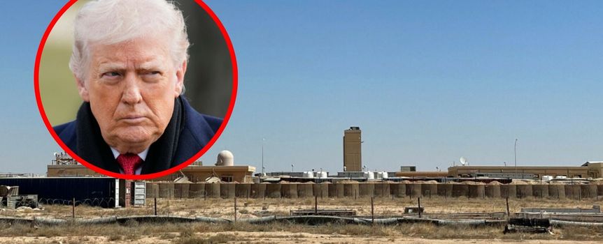 Baza lotnicza Ain al-Asad w Iraku. Prezydent USA Donald Trump